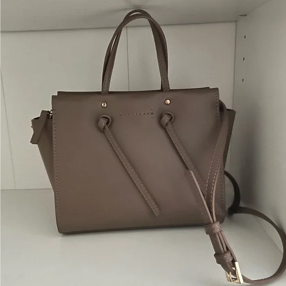 Zara Brown Satchel Bag with Structured Design - Picture 3 of 5